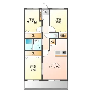 ユーストマ【1階】の間取り