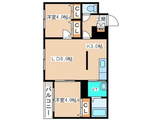 ラ・パルマ南郷【3階】の間取り