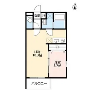 TATERUApartment加美鞍作2丁目A【1階】の間取り