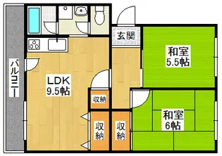 第二ハイツタカオ【5階】の間取り