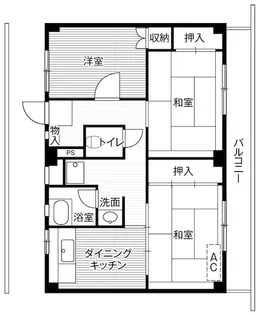 ビレッジハウス太閤山2号棟【4階】の間取り