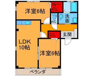 フォブールタウン須崎A【2階】の間取り
