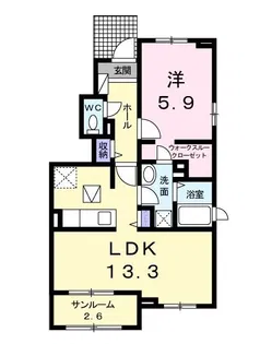 コンフォーティア・II【1階】の間取り