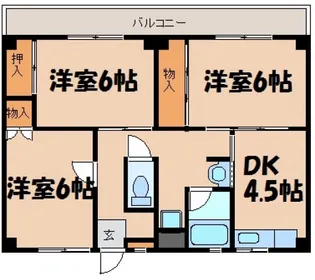 ビレッジハウス宮ヶ迫1【2階】の間取り