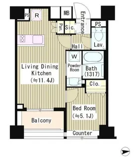 パークホームズ初台【2階】の間取り
