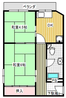 2DKの間取り画像