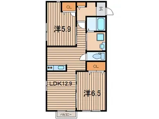 ベルジュA【1階】の間取り