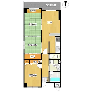 リバーサイド千里丘【4階】の間取り