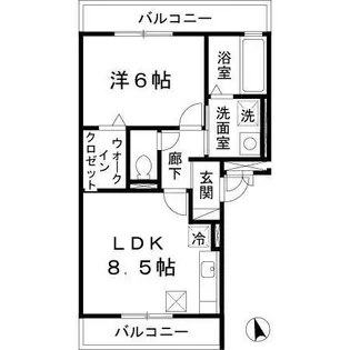 大阪府大東市三箇1【アパート】の間取り