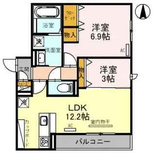 グリーンコート鷹合【3階】の間取り