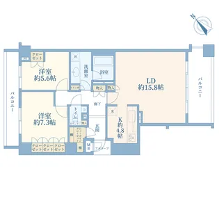 市谷砂土原町パークハウス【2階】の間取り