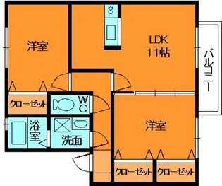 パセオ真美D【2階】の間取り