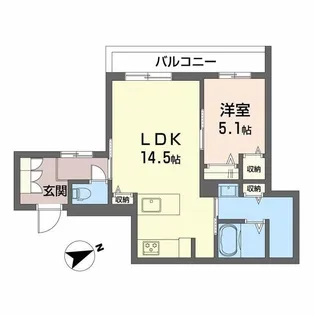 シャーメゾン六本松南【2階】の間取り