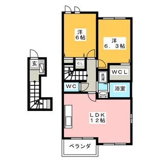 エスペランス A棟【2階】の間取り