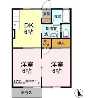 リヴェールキャッスルD【1階】の間取り