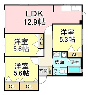 ヒルサイド都【1階】の間取り