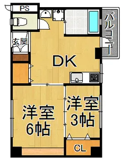 西宮コーポ【4階】の間取り