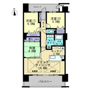 アルファステイツ殿町【13階】の間取り