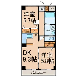 クレセール松岡2【4階】の間取り