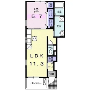 レリーナA【1階】の間取り