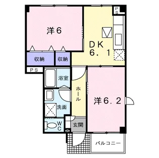 グリーン・ヴューB【1階】の間取り