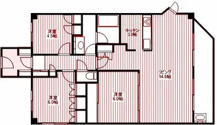 ジェイパーク横濱西谷ルネッサガーデン【6階】の間取り