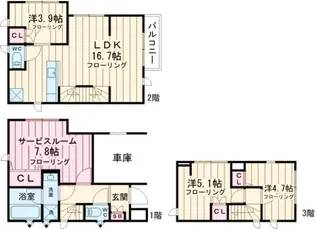 東京都世田谷区南烏山3【一戸建】の間取り
