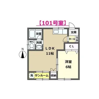 メゾン ド シュシュ【1階】の間取り