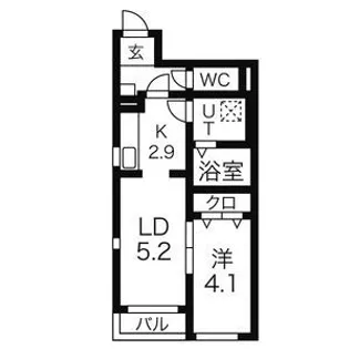 サンライズ江合錦町【1階】の間取り