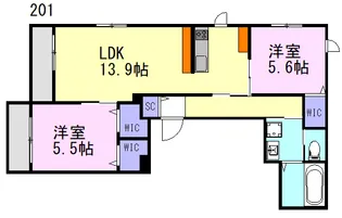東京都中野区新井2【マンション】の間取り
