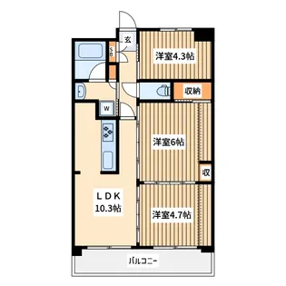 ルネス南林間【3階】の間取り