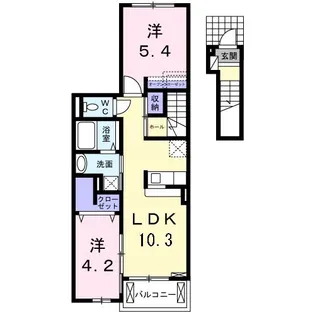 2LDKの間取り画像