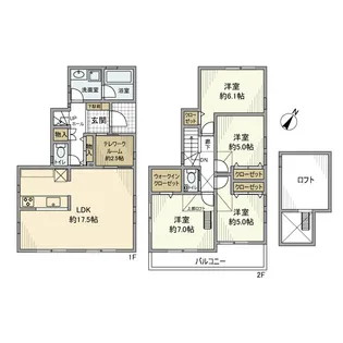神奈川県横浜市港南区大久保2【一戸建】の間取り