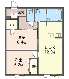 ドゥーヴェ・パルモア【1階】の間取り