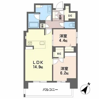 リビエナ グラン 新梅田【9階】の間取り