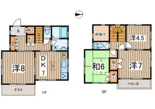 神奈川県横浜市戸塚区戸塚町【一戸建】の間取り