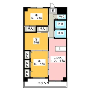 COCO HANDA【4階】の間取り