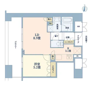ローレルタワーサンクタス梅田【7階】の間取り