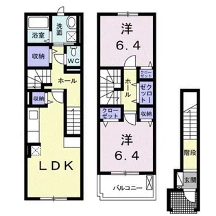 カーサ デ ファミリオV【2階】の間取り