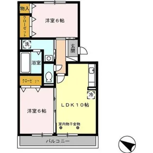 メゾンあざぶ B棟【2階】の間取り