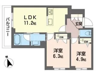 アーバングレイス【2階】の間取り