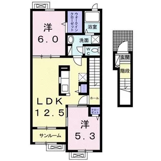 グリュック【2階】の間取り