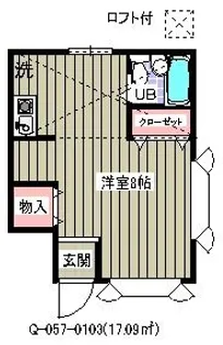 ローズアパート(Q-057)【1階】の間取り