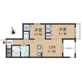 大阪府大阪市東住吉区北田辺4【マンション】の間取り