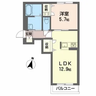 シャーメゾン・ポルトC【1階】の間取り
