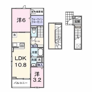 クレッシェンド石ヶ瀬【3階】の間取り