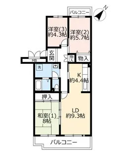 UR千葉ニュータウンファーストアベニュー小倉台【4階】の間取り
