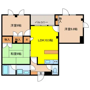 東塙田ロイヤルパレス【2階】の間取り
