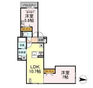 アンソレイエ2【2階】の間取り