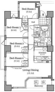 ザ・レジデンス本牧横浜ベイサイド【7階】の間取り